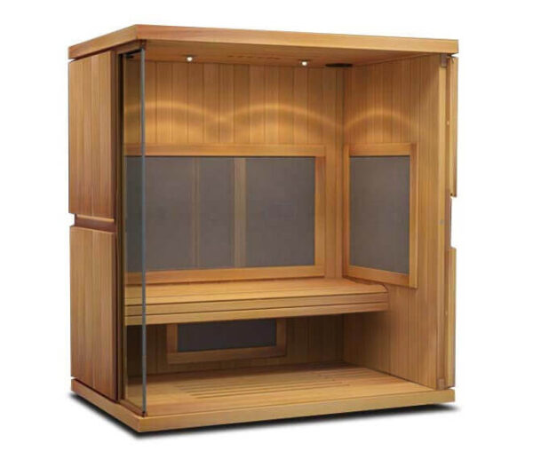 mPulse cONQUER sauna cedar interior